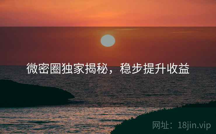 微密圈独家揭秘，稳步提升收益